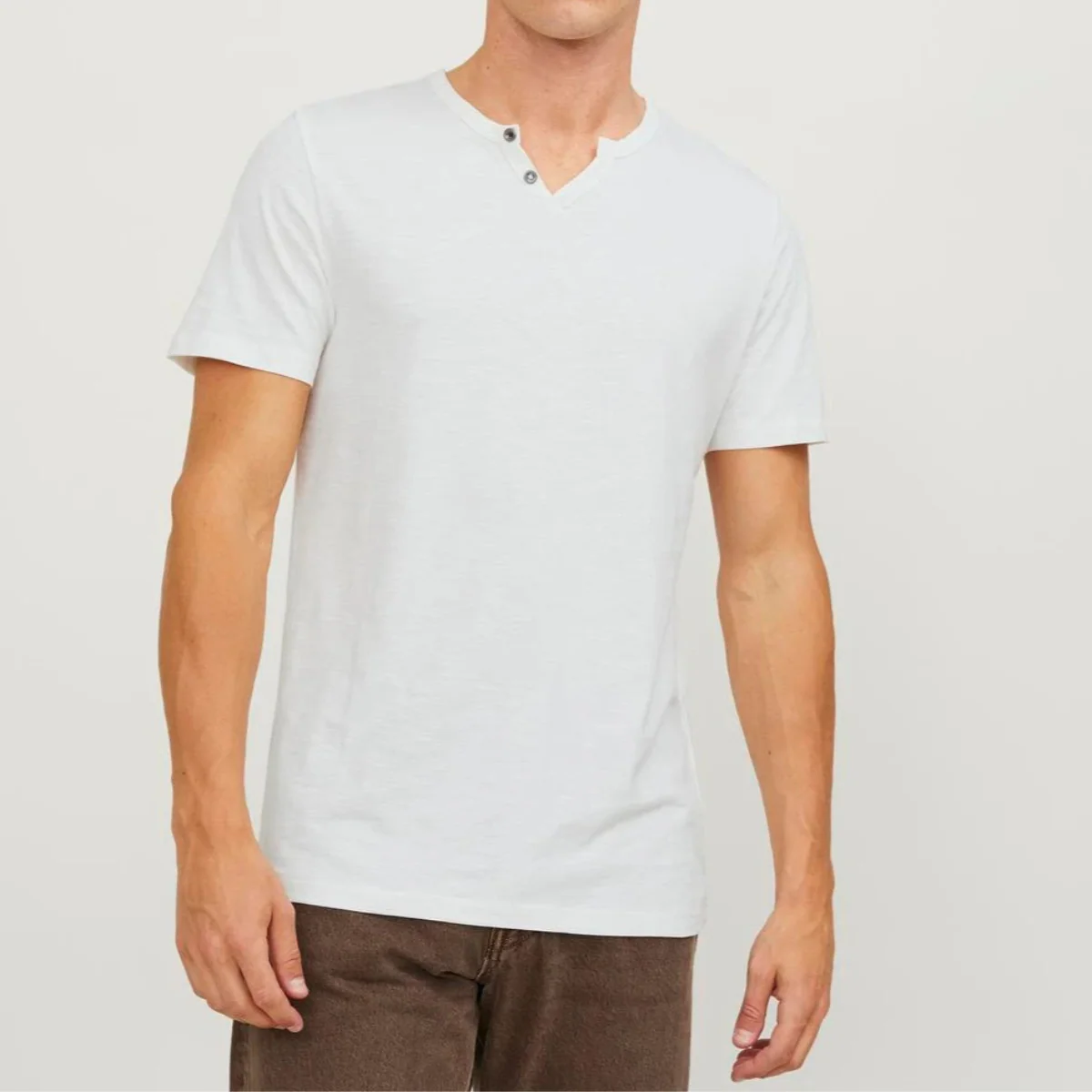 T-shirt da uomo bianco panna in cotone Jack & Jones - Image 3