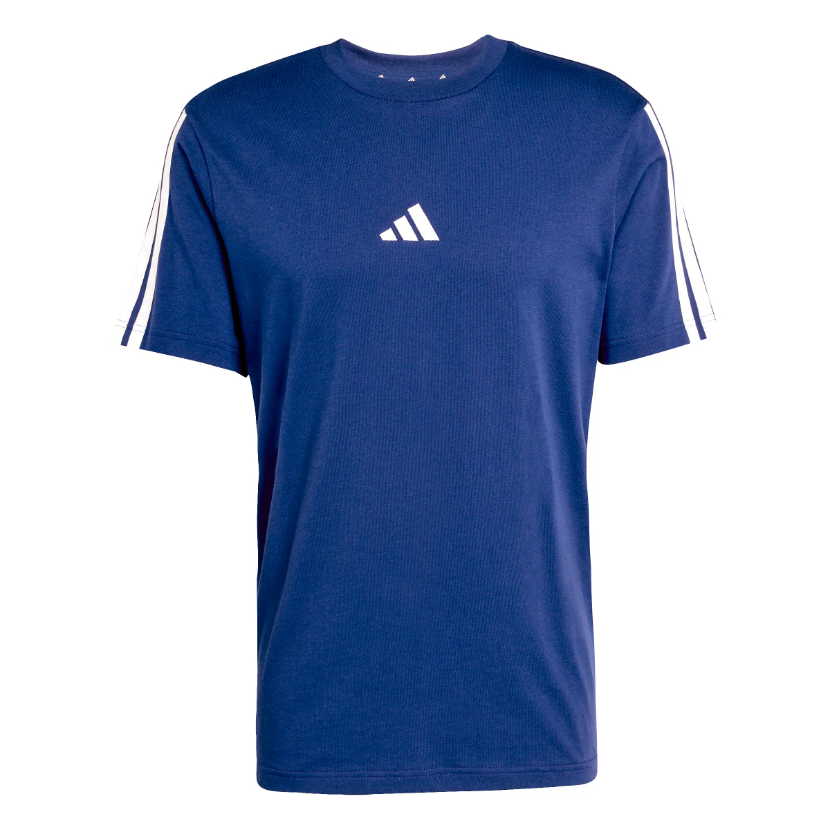 T-shirt da uomo blu adidas Essentials con 3 strisce bianche in Cotone - Image 6