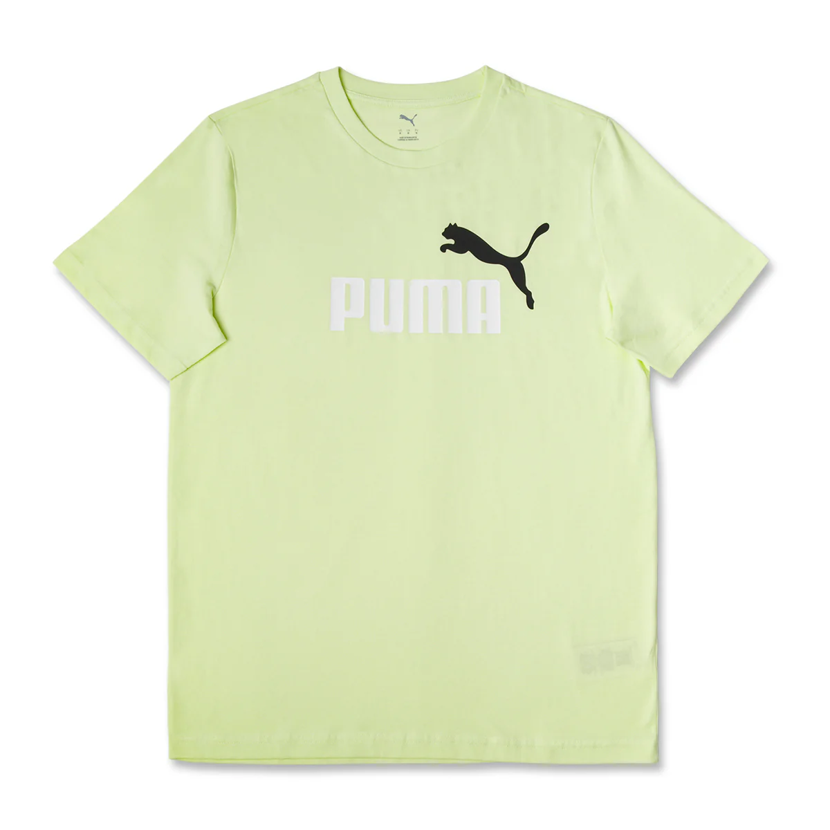 T-shirt da uomo giallo chiaro con logo frontale nero e bianco Puma