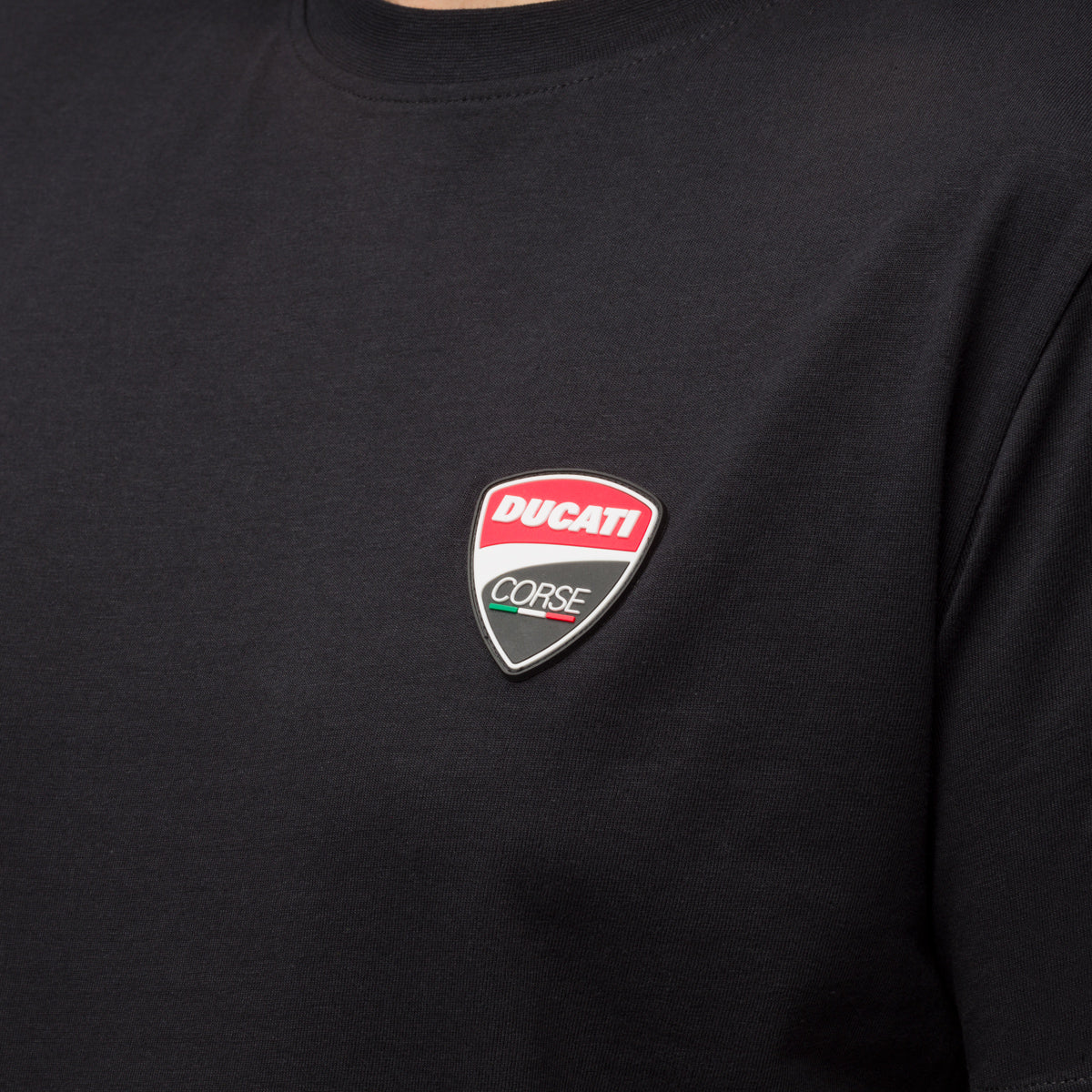 T-shirt da uomo nera con logo in gomma Ducati Corse - Image 3