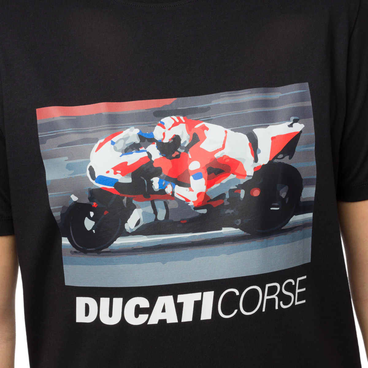T-shirt da uomo nera con stampa e logo Ducati Corse - Image 3