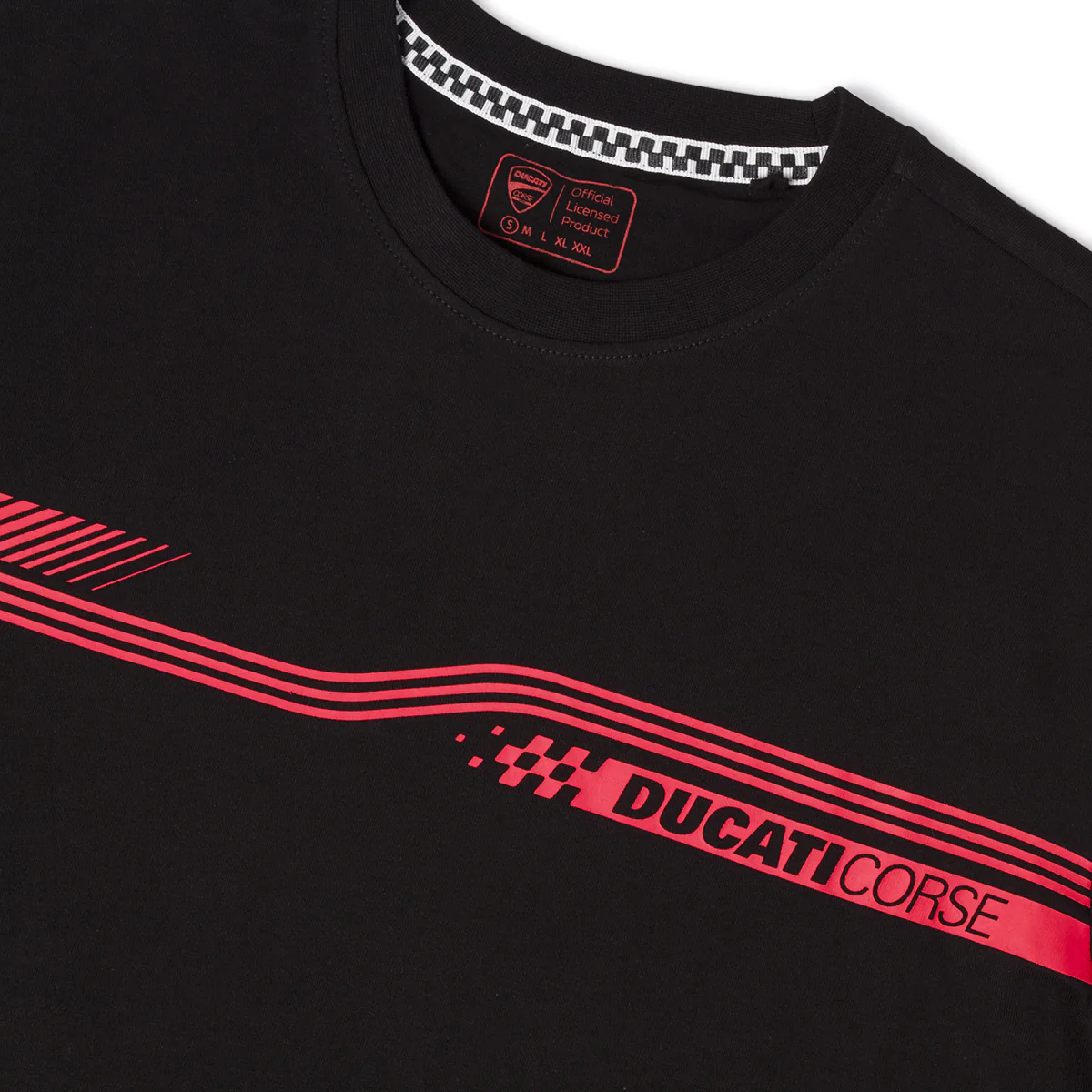 T-shirt da Uomo nera con stampa rossa a maniche corte Ducati Corse - Image 2