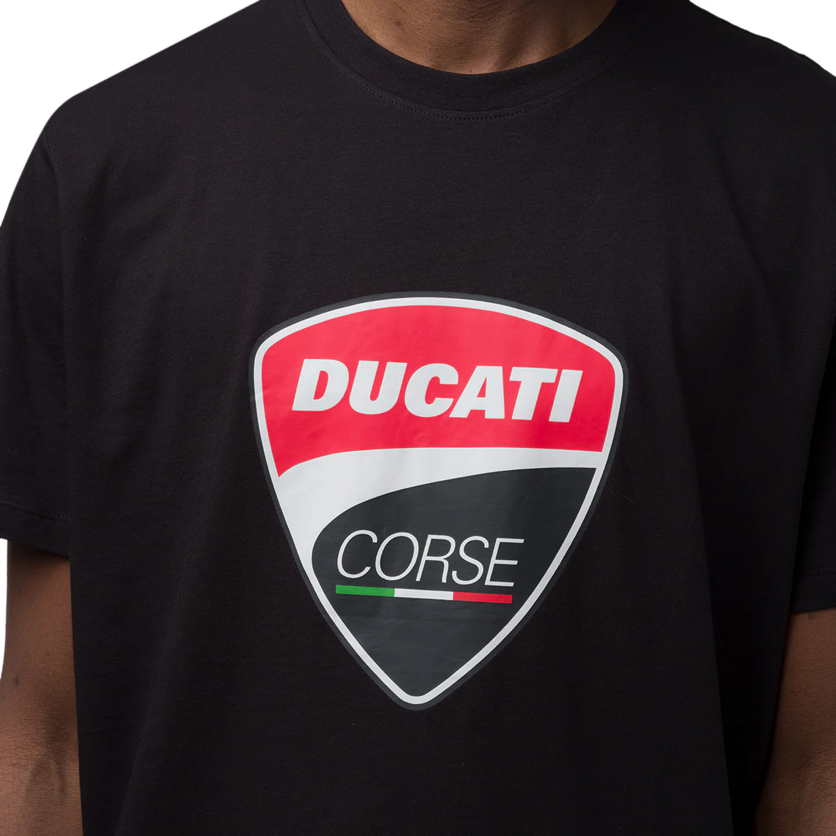 T-shirt da uomo nera in cotone con logo Ducati Corse - Image 2
