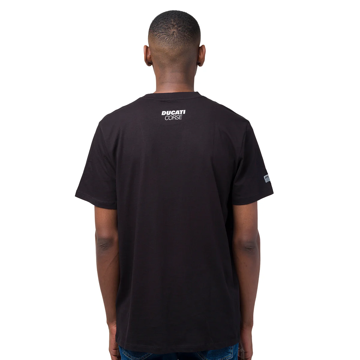 T-shirt da uomo nera in cotone con logo Ducati Corse - Image 3