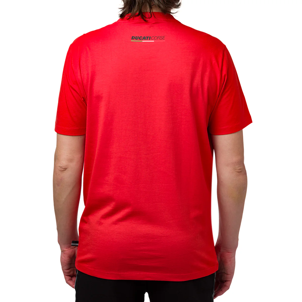 T-shirt da uomo rossa con logo frontale Ducati Corse - Image 2