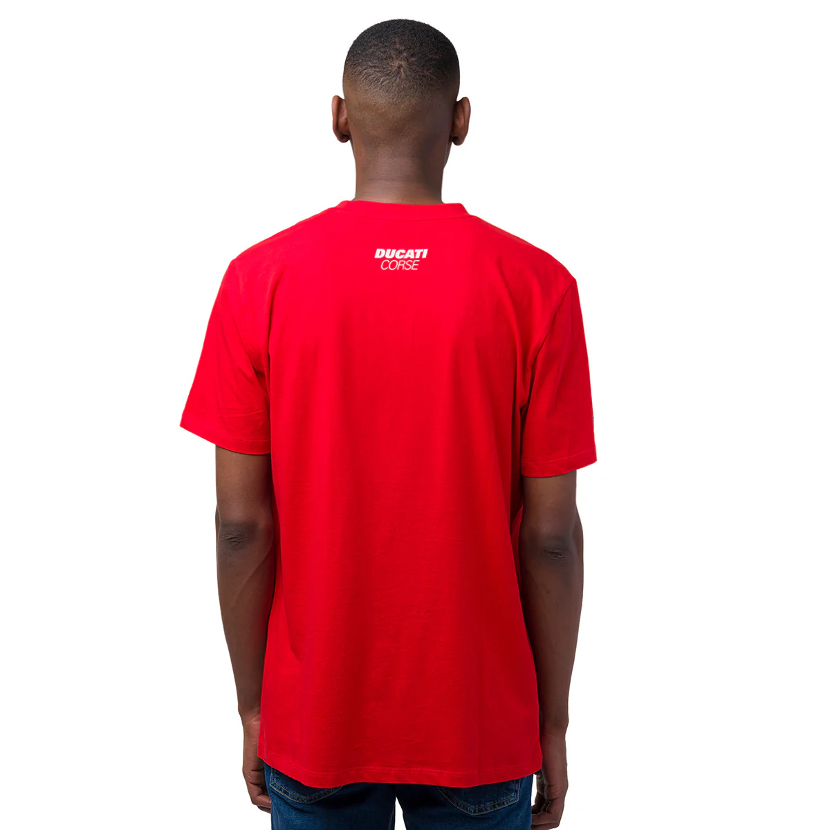 T-shirt da uomo rosso in cotone con logo Ducati Corse - Image 3