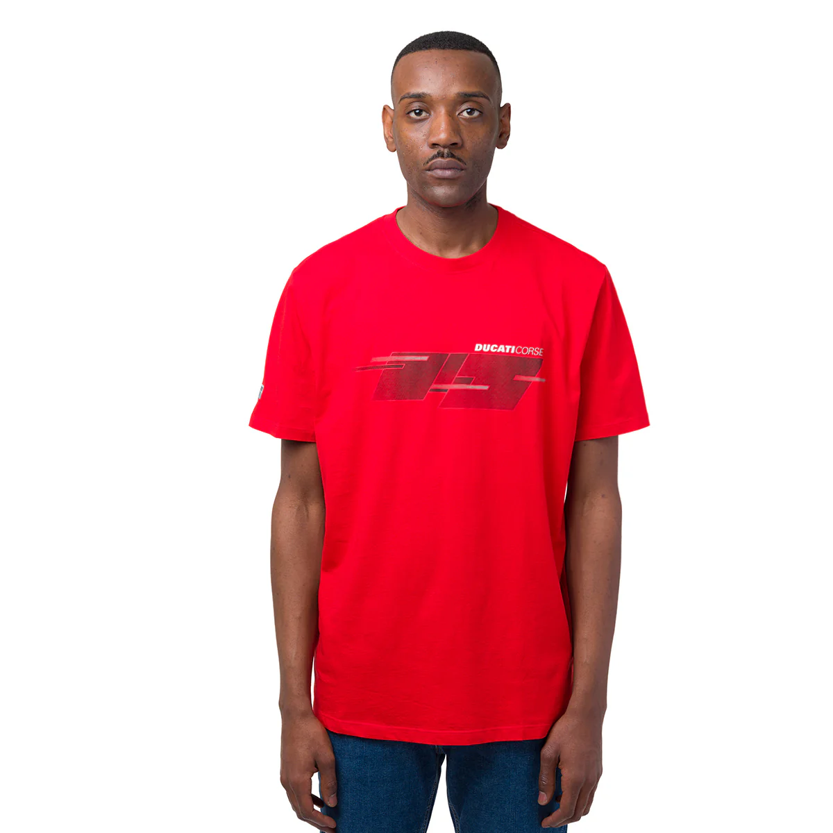 T-shirt da uomo rosso in cotone con logo e stampa Ducati Corse - Image 2