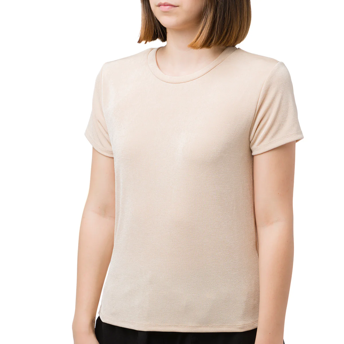 T-shirt effetto chiffon beige da donna Swish Jeans