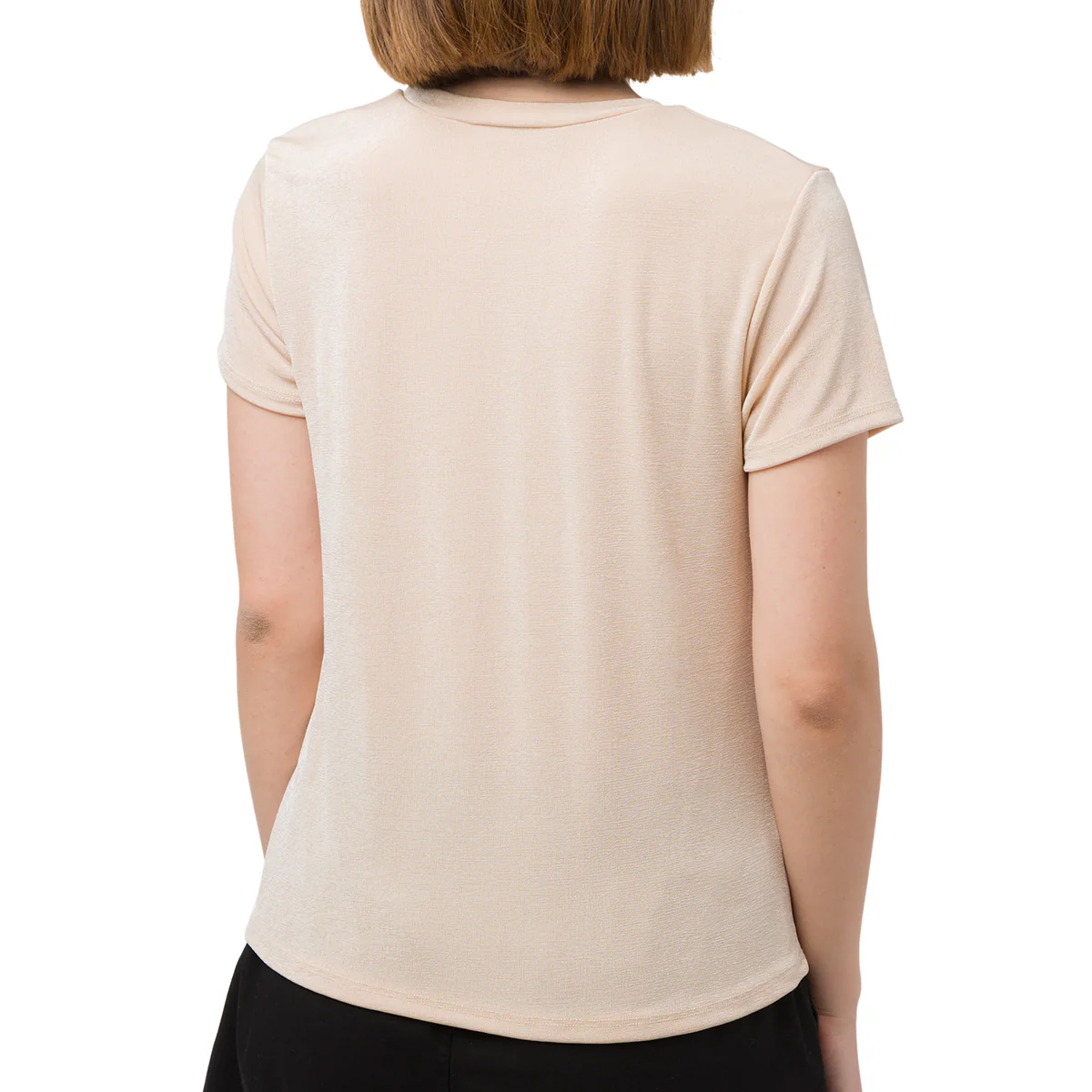 T-shirt effetto chiffon beige da donna Swish Jeans - Image 2
