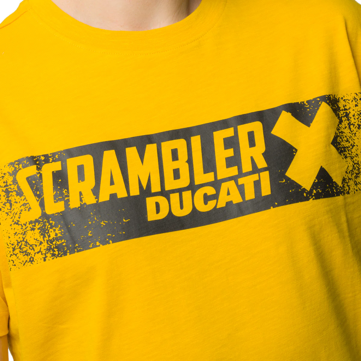 T-shirt gialla da uomo con logo sul petto Scrambler Ducati X-Shirt - Image 3