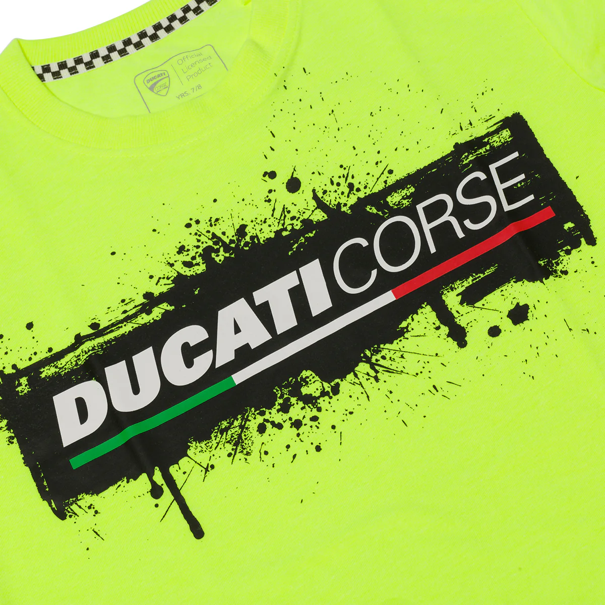 T-shirt giallo fluo da bambino con logo sul petto Ducati Corse Sketch - Image 4