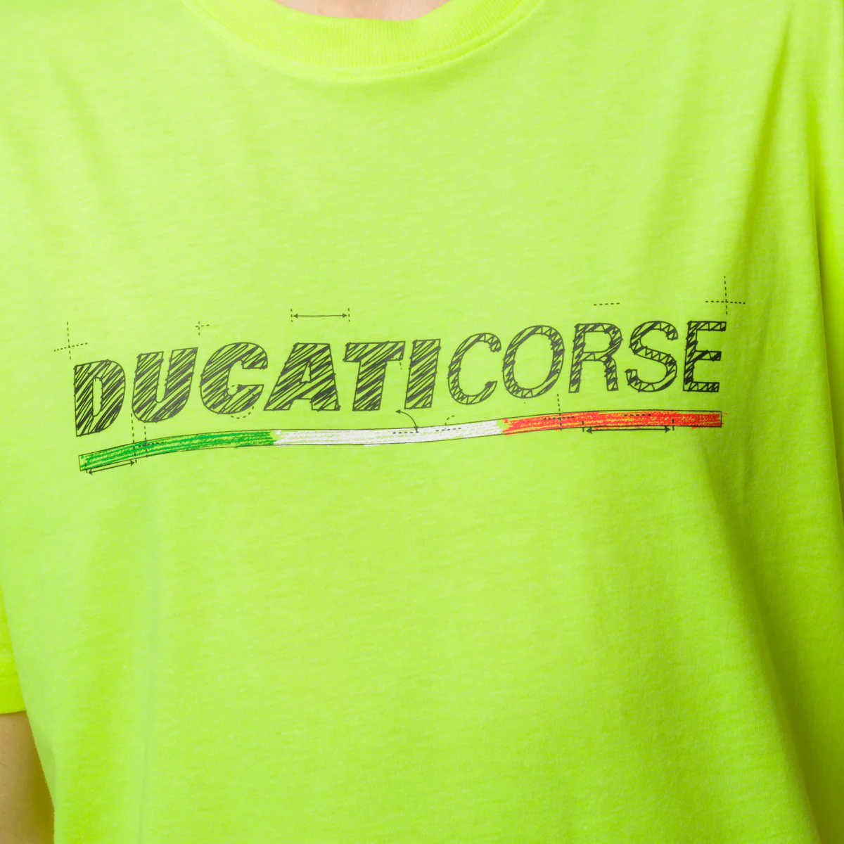 T-shirt giallo fluo da uomo con logo Ducati Corse Edo 2 - Image 3
