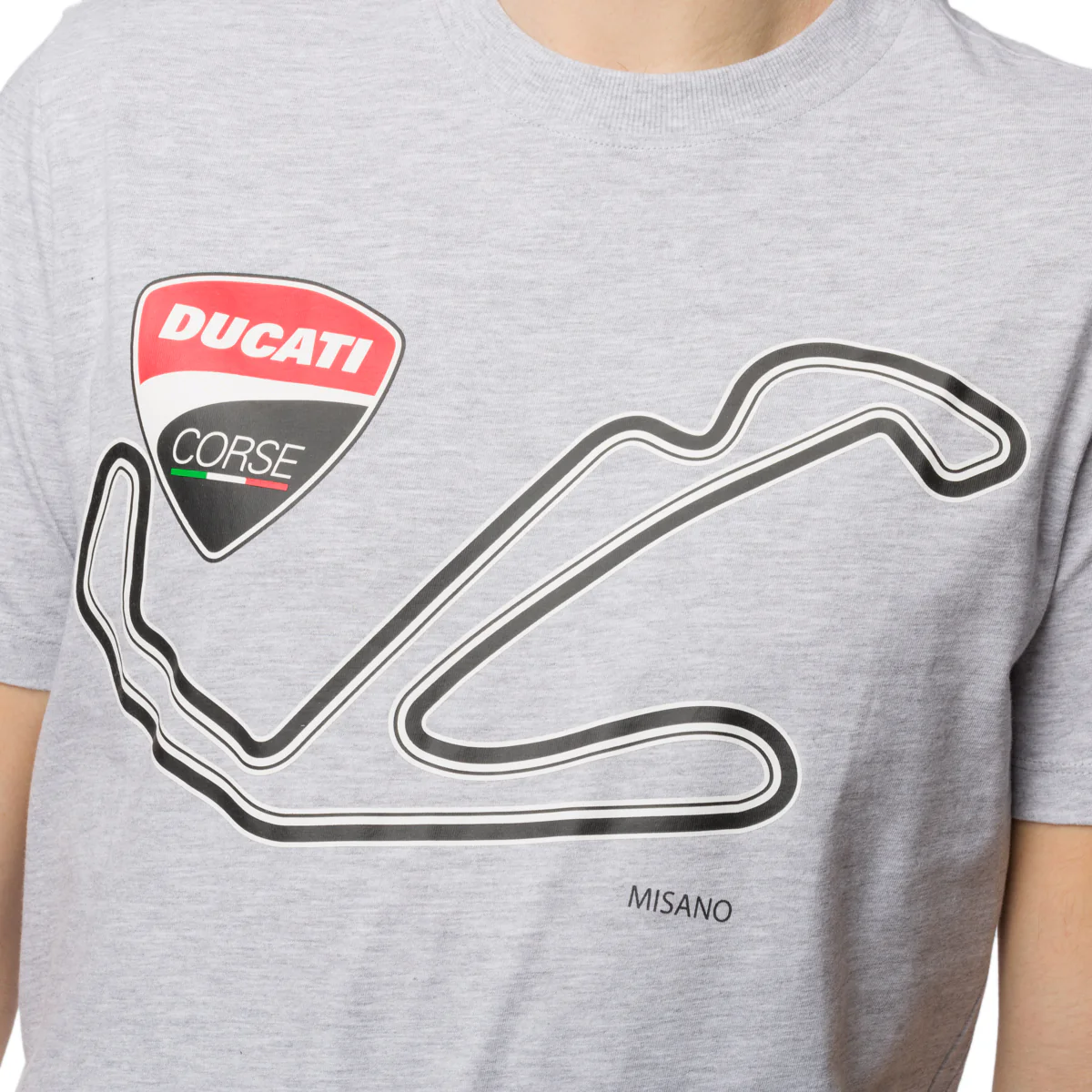 T-shirt grigia da uomo con stampa sul petto Ducati Corse Misano Racing - Image 3