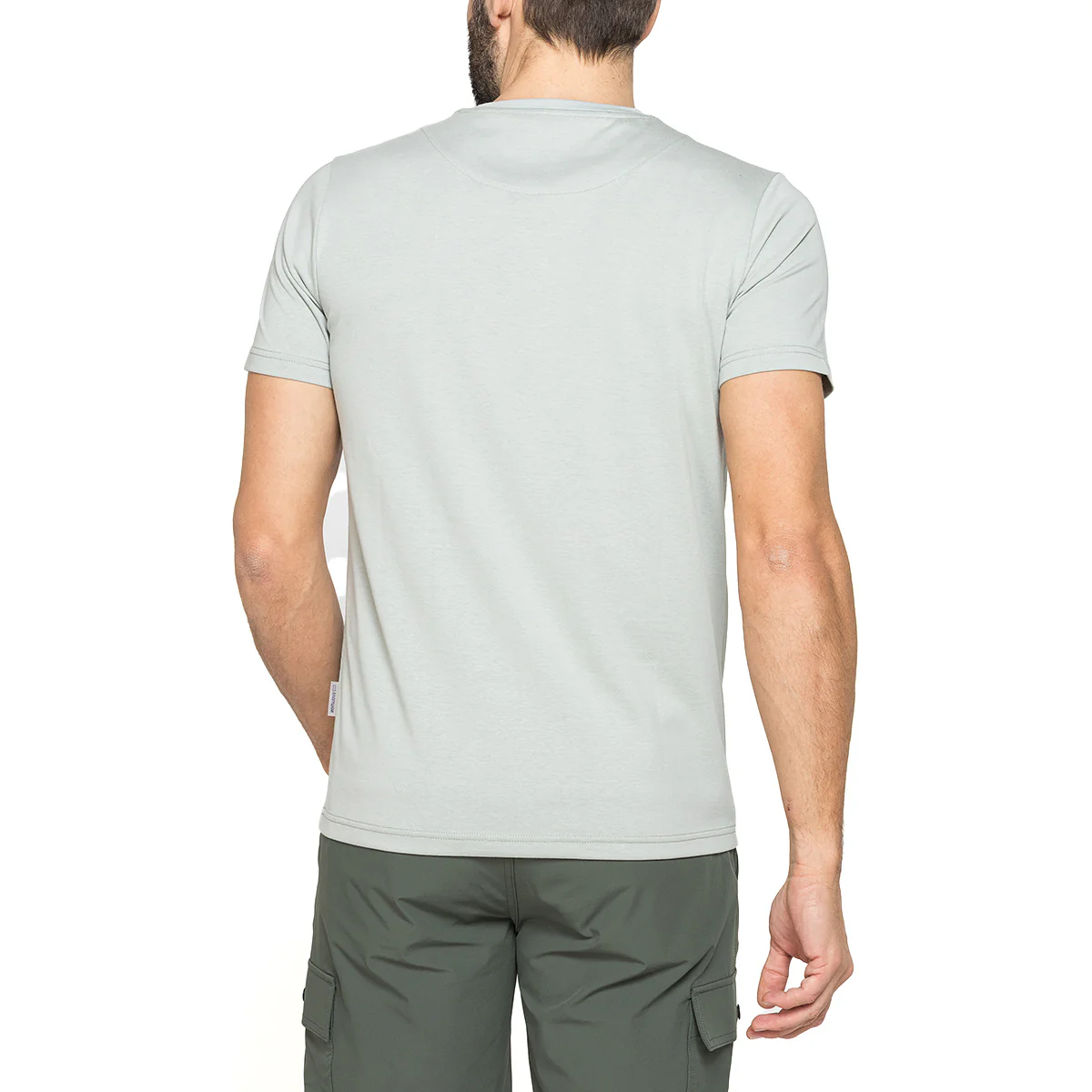 T-shirt grigia da Uomo girocollo in morbido cotone Carrera Jeans - Image 3