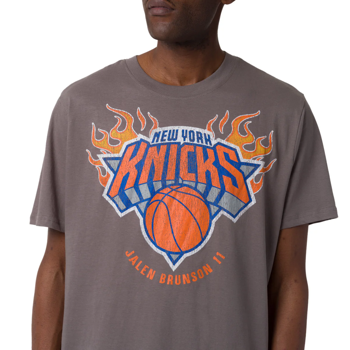 T-shirt grigia da Uomo in cotone con stampa New York Knicks NBA