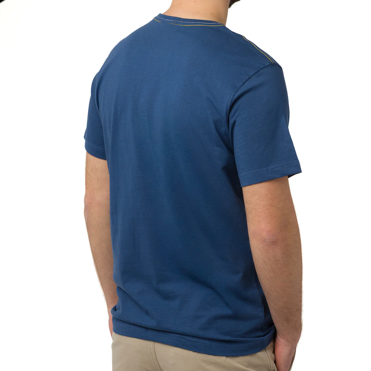 T-shirt Blu da Uomo in Cotone con Logo e Cuciture a Contrasto Navy Sail - Image 2