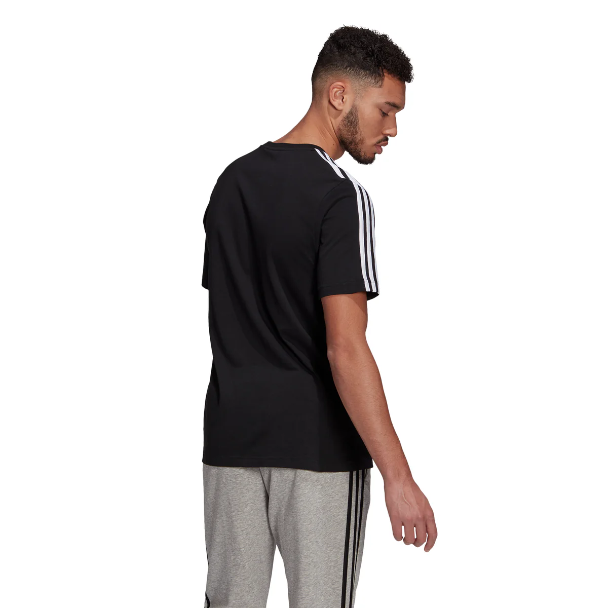 T-shirt nera adidas Essentials 3-Stripes - Image 3