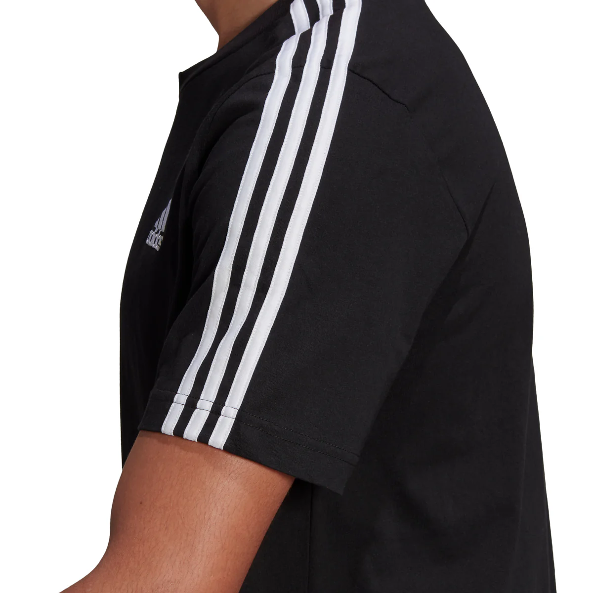 T-shirt nera adidas Essentials 3-Stripes - Image 5