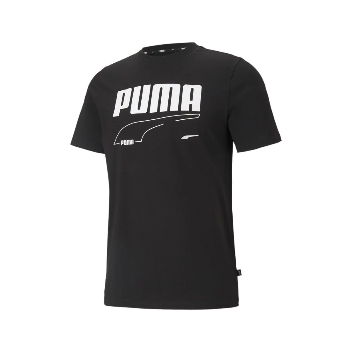 T-shirt nera con stampa a contrasto Puma REBEL - Image 4