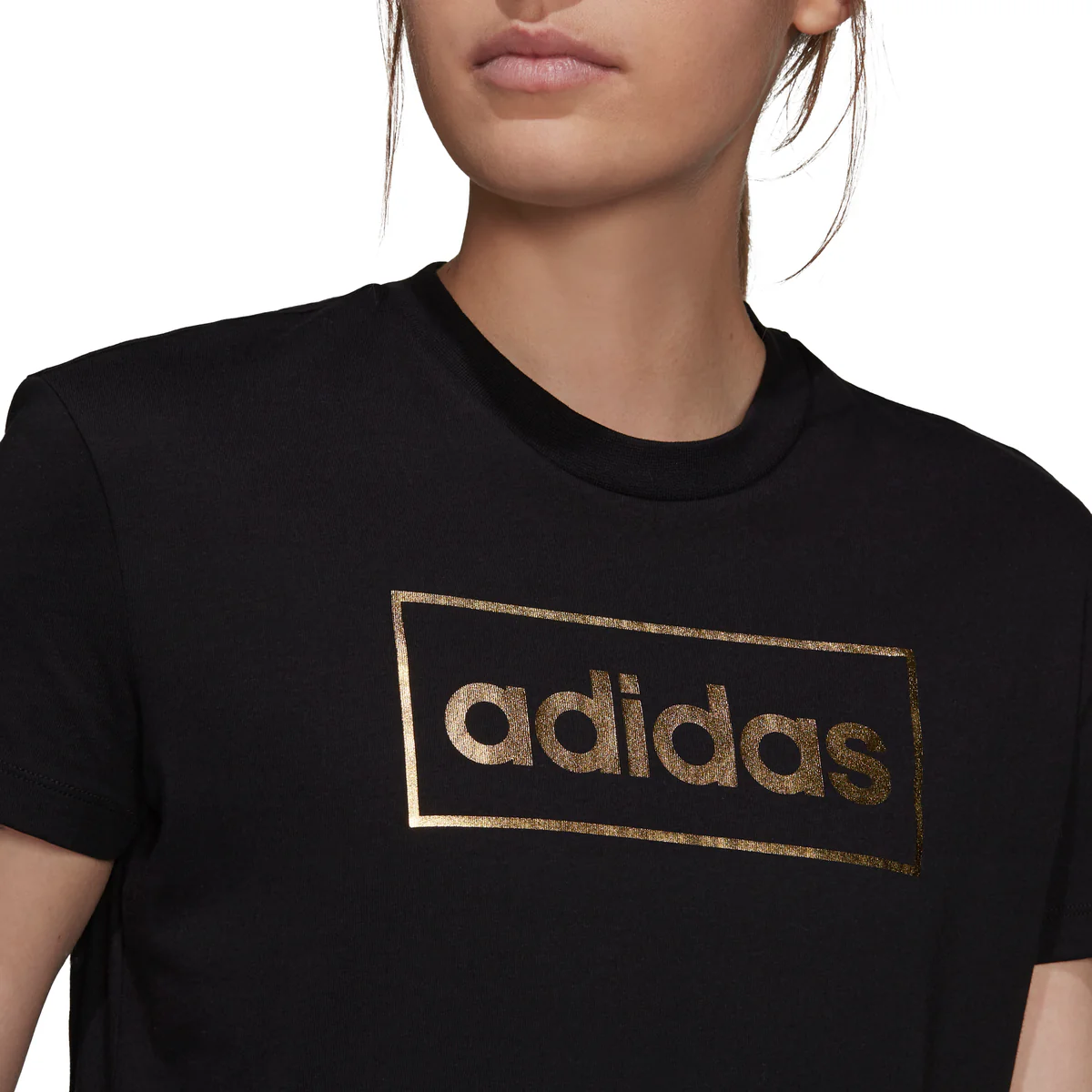 T-shirt nera con stampa laminata adidas Foil Box Graphic - Image 2