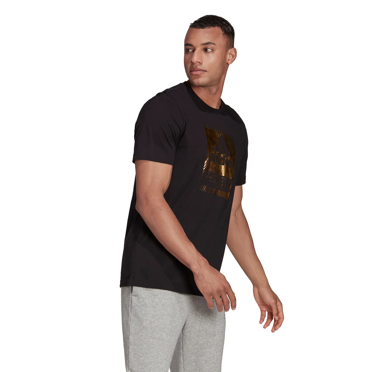 T-shirt nera con stampa laminata adidas Foil Logo Box Graphic - Image 2