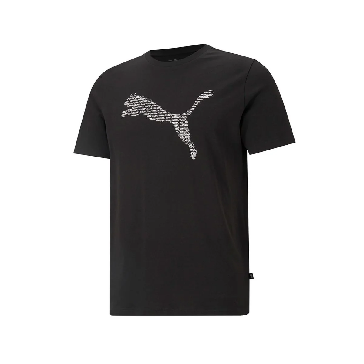 T-shirt nera con stampa Puma Cat