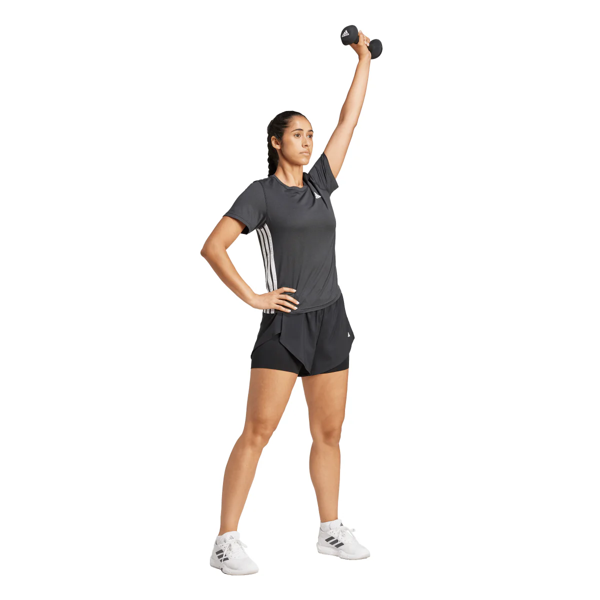 T-shirt nera da allenamento da Donna Train Essentials 3-Stripes adidas - Image 6