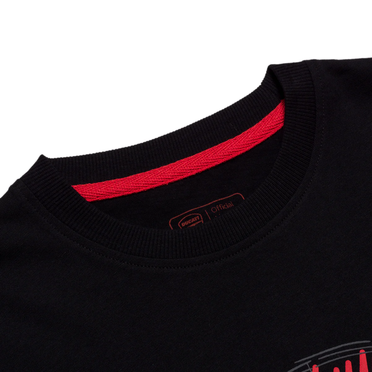 T-shirt nera da bambino con badge sul petto Ducati Corse Chalk - Image 4