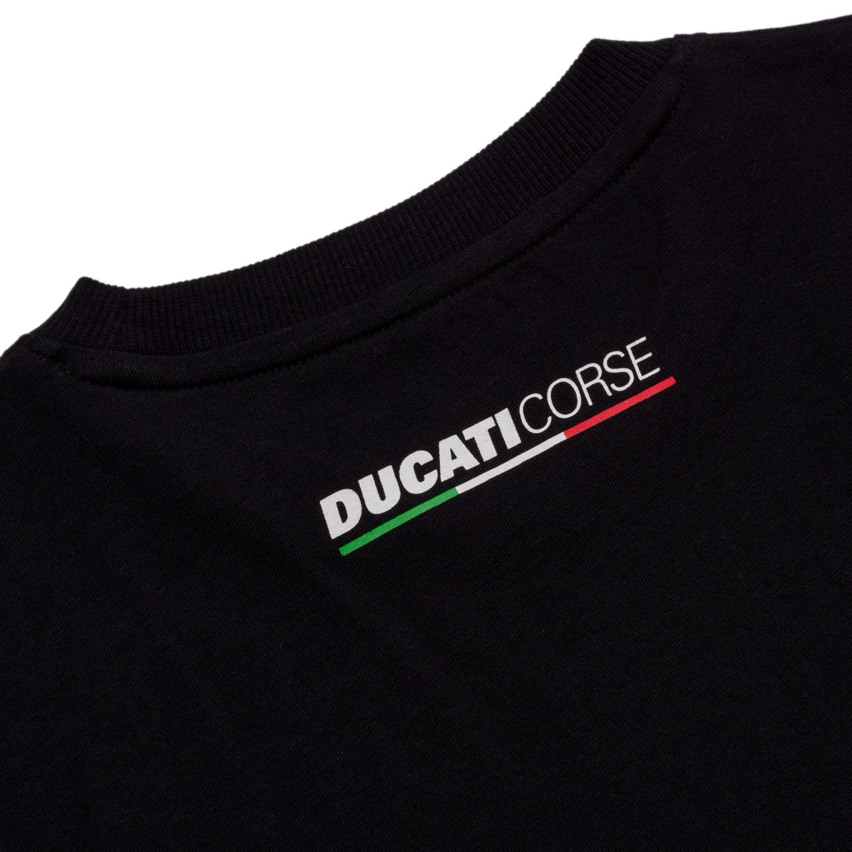 T-shirt nera da bambino con badge sul petto Ducati Corse Chalk - Image 6