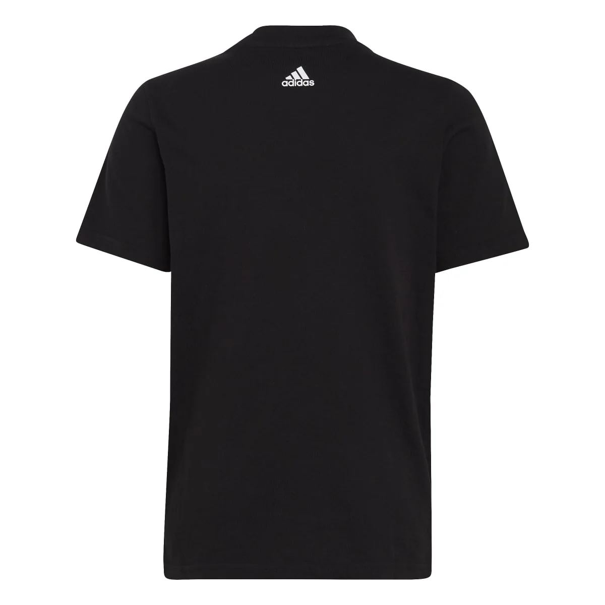 T-shirt nera da bambino con logo sul petto adidas Essentials Linear - Image 3