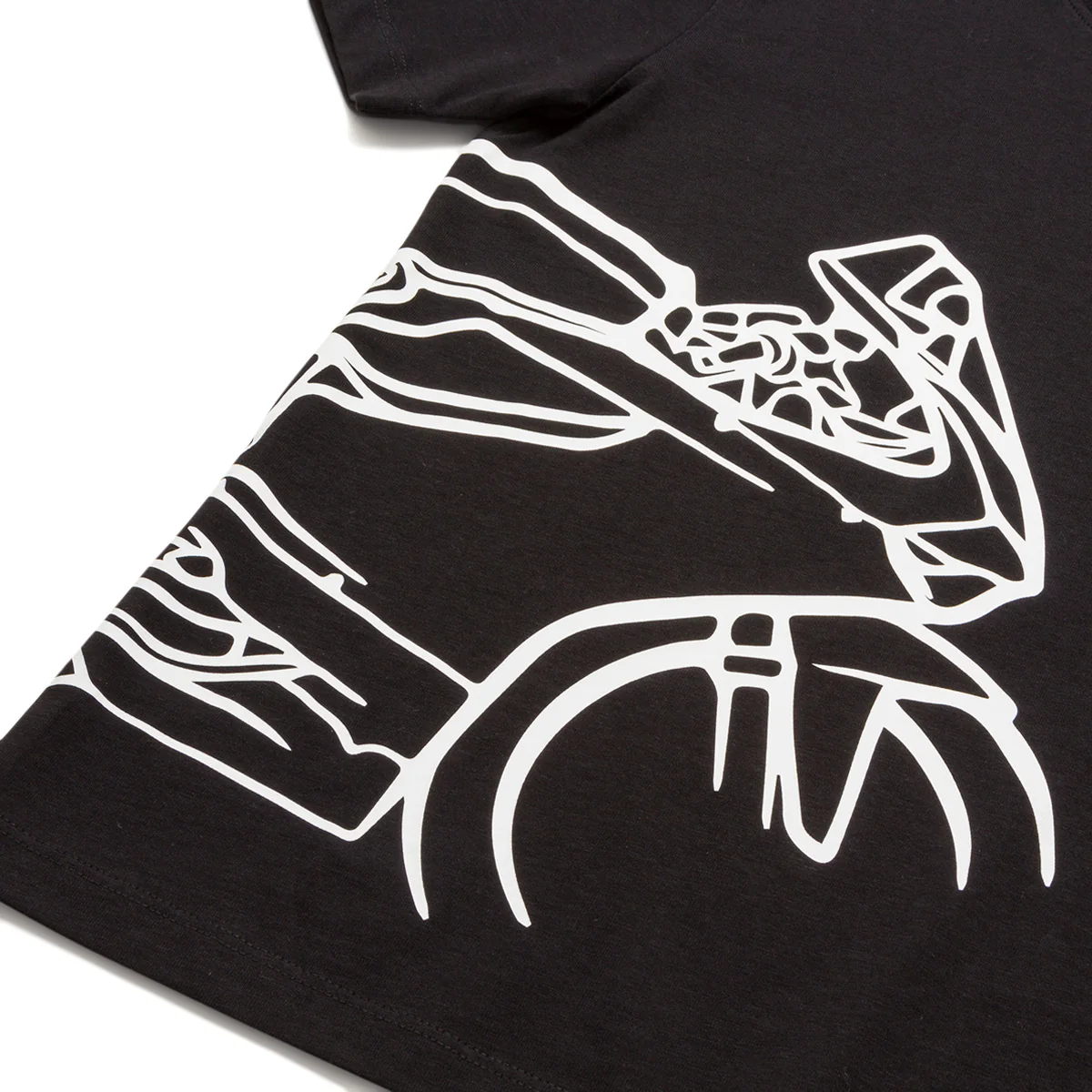 T-shirt nera da bambino con logo sul petto e stampa sul lato Ducati Corse - Image 4