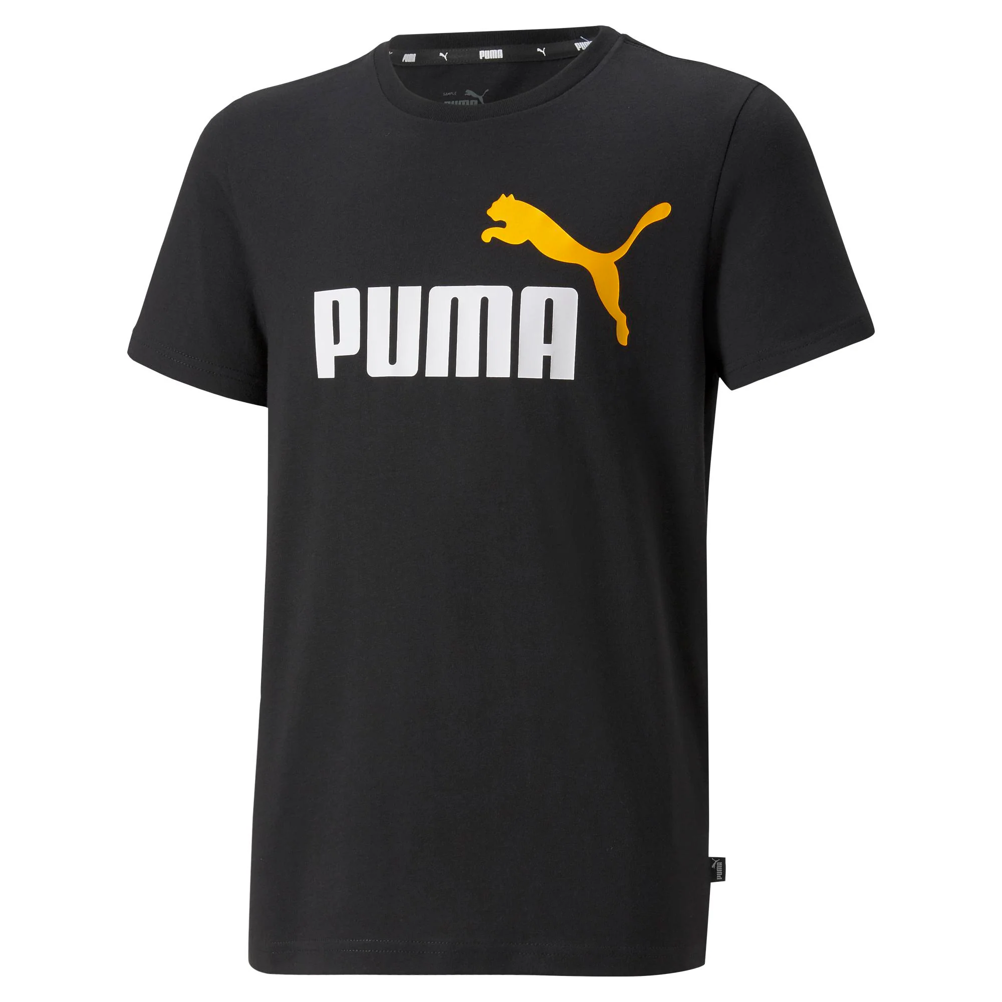 T-shirt nera da bambino con logo sul petto Puma Essentials+ Two-Tone Logo - Image 5