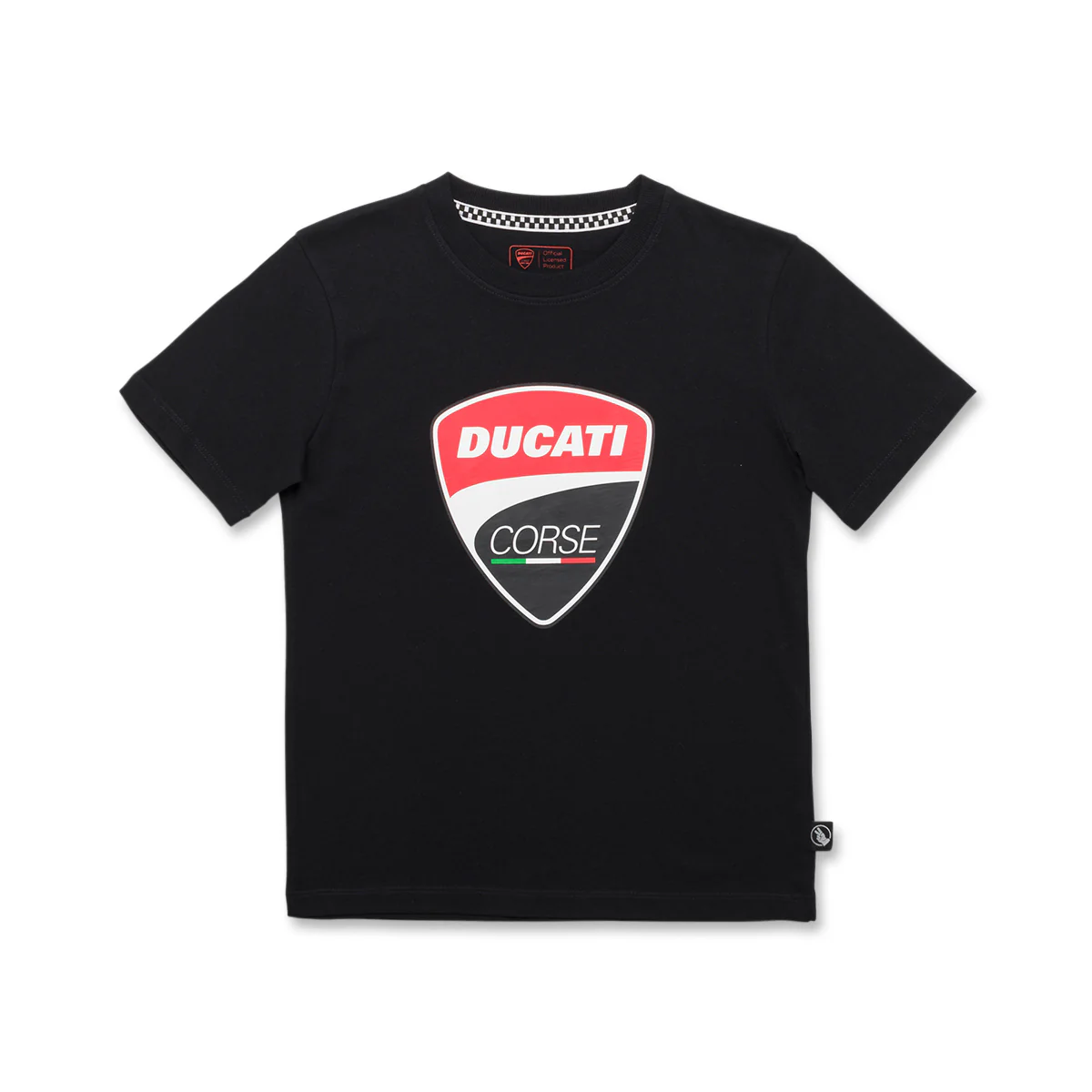 T-shirt nera da bambino con maxi-logo Ducati Corse