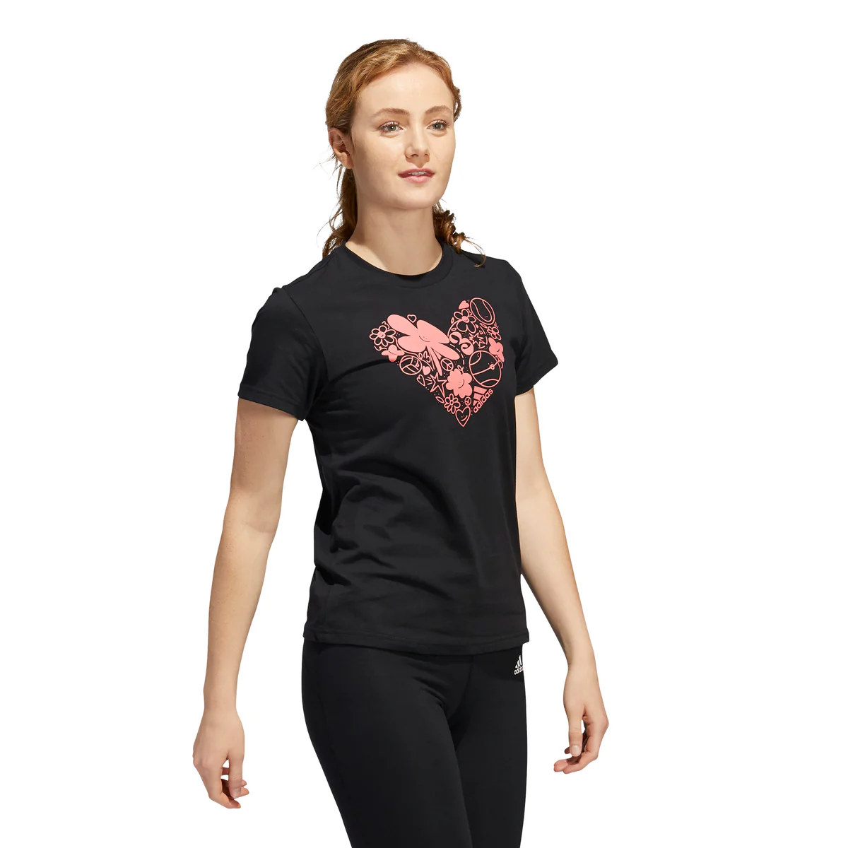 T-shirt nera da donna adidas - Image 2