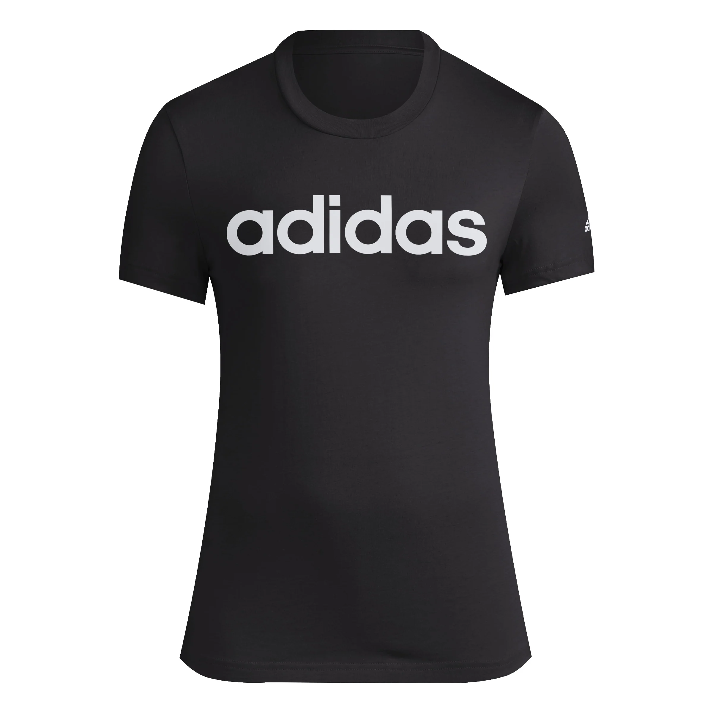 T-shirt nera da donna adidas LOUNGEWEAR Essentials Slim Logo - Image 7