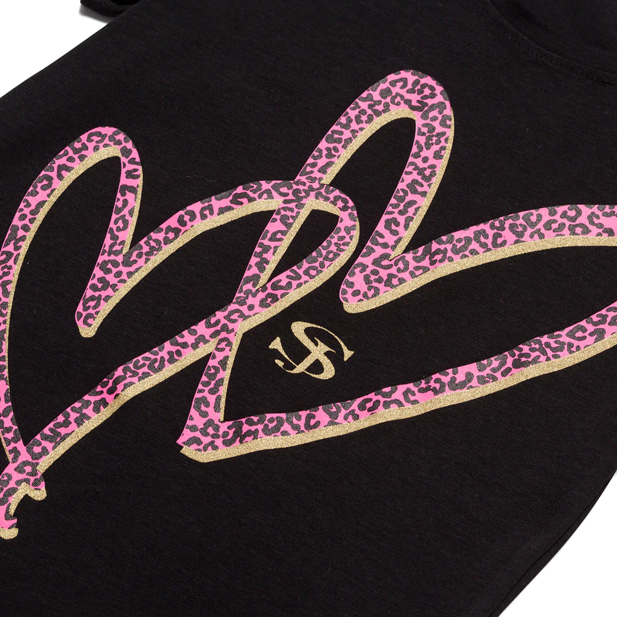T-shirt nera da donna con cuori animalier Swish Jeans - Image 5