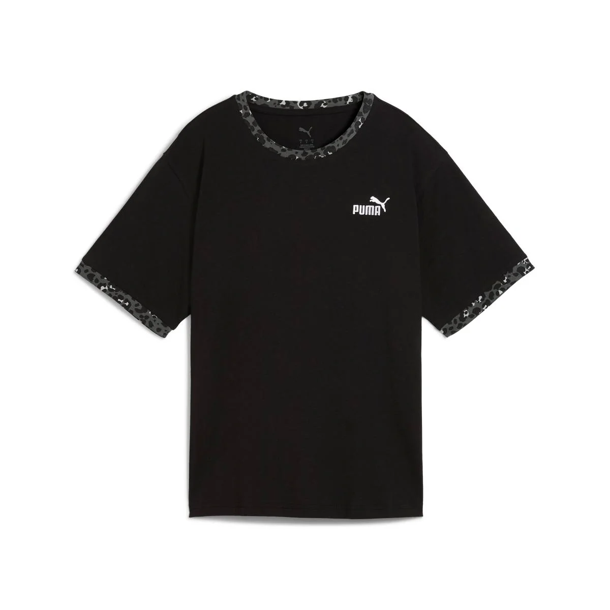 T-shirt nera da Donna con dettagli animalier ESS GRAPHIC Puma - Image 3