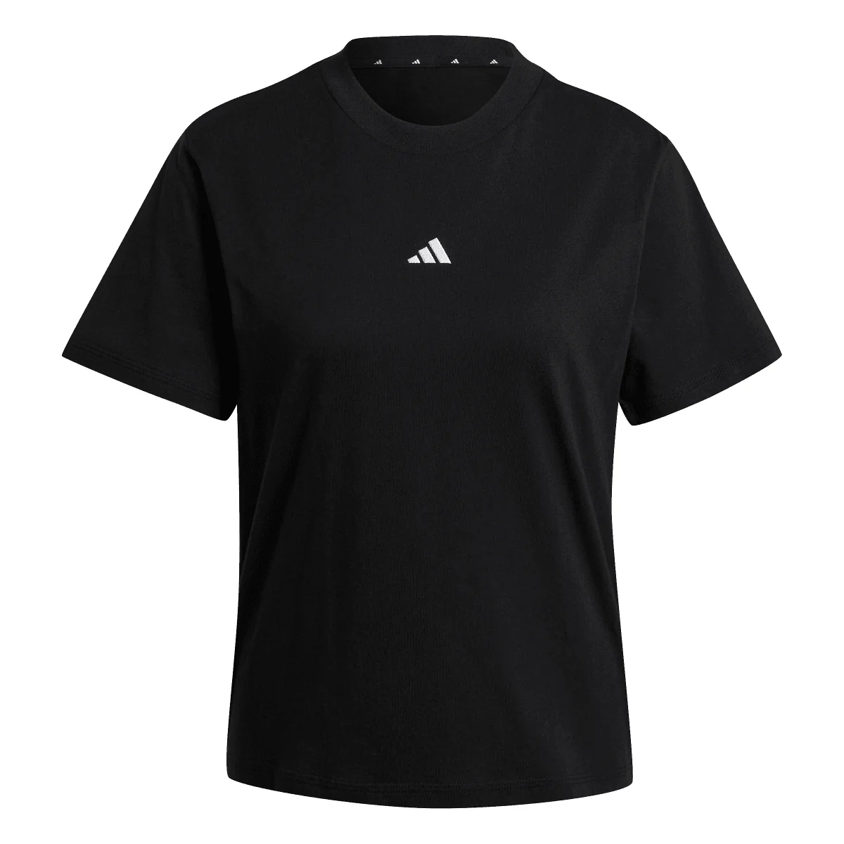 T-shirt nera da Donna con logo minimal frontale adidas - Image 4