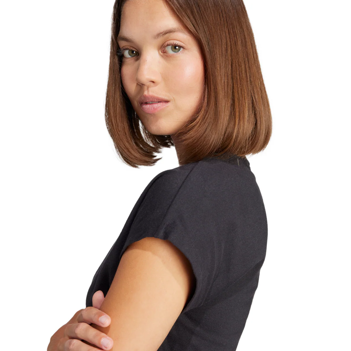 T-shirt nera da Donna con logo minimale adidas - Image 6
