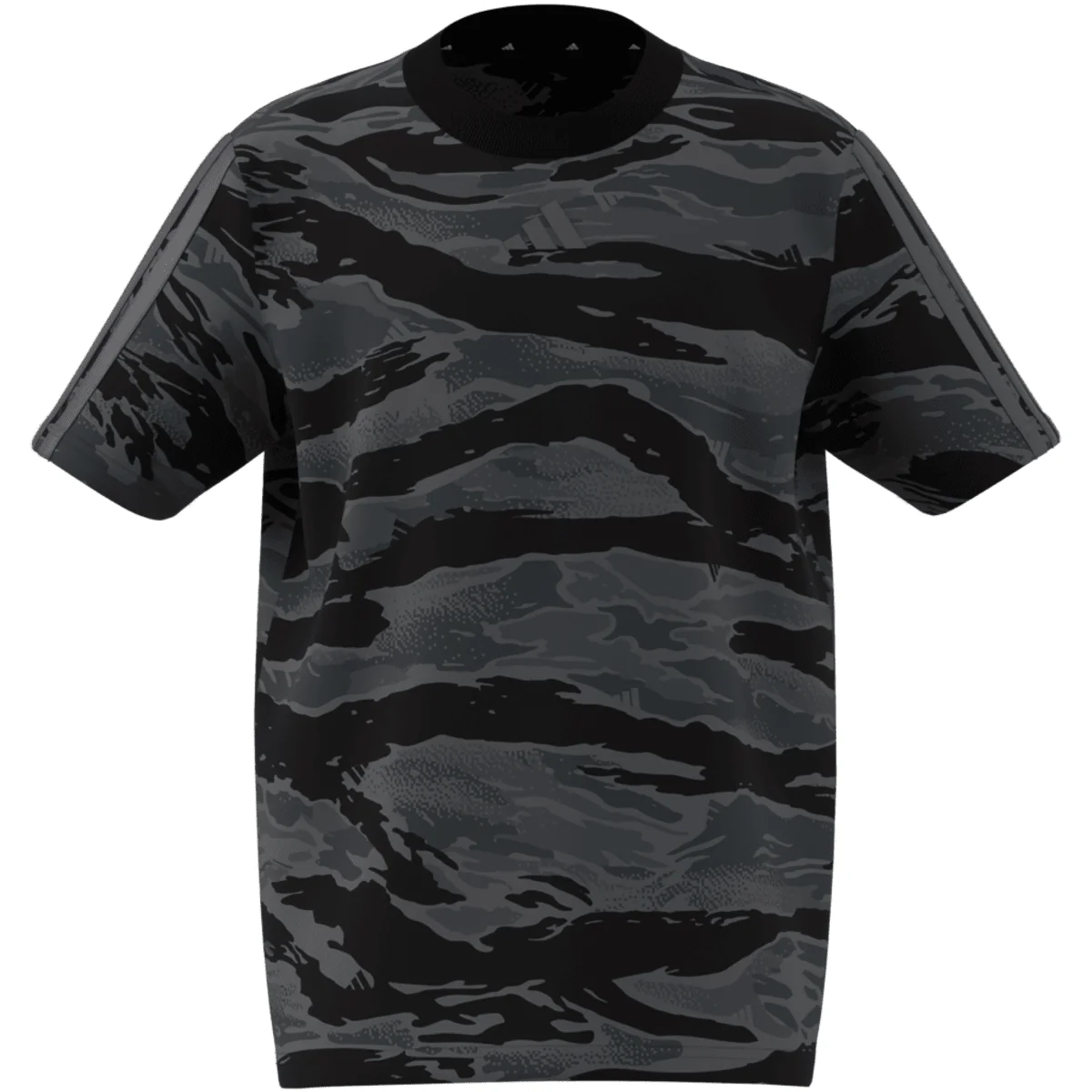 T-shirt nera da Ragazzo con stampa mimetica adidas - Image 4