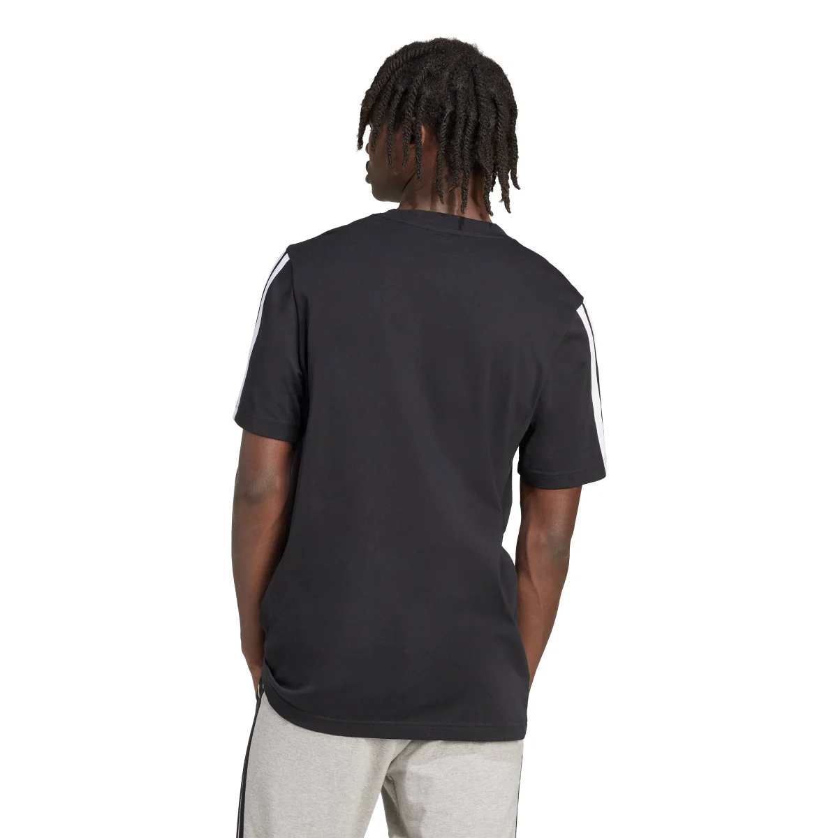 T-shirt nera da Uomo adidas con 3 strisce M 3S SJ T - Image 2