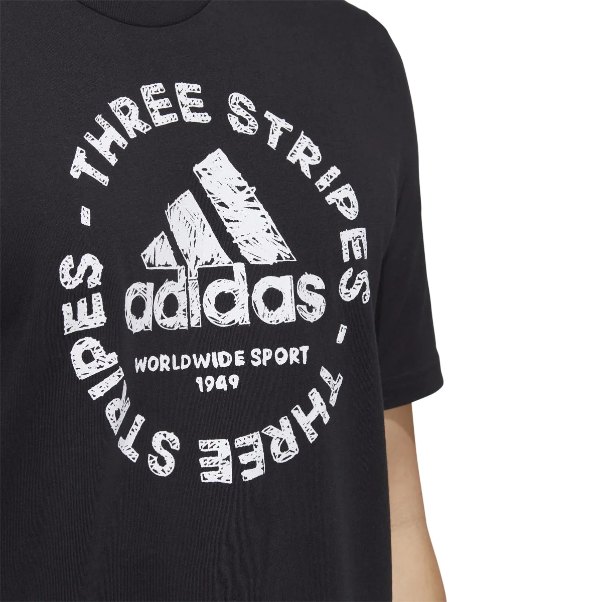 T-shirt nera da uomo adidas Sketch Emblem Graphic - Image 4