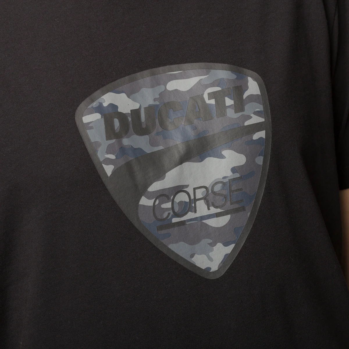 T-shirt nera da uomo con logo camouflage Ducati Corse Ero 2 - Image 3