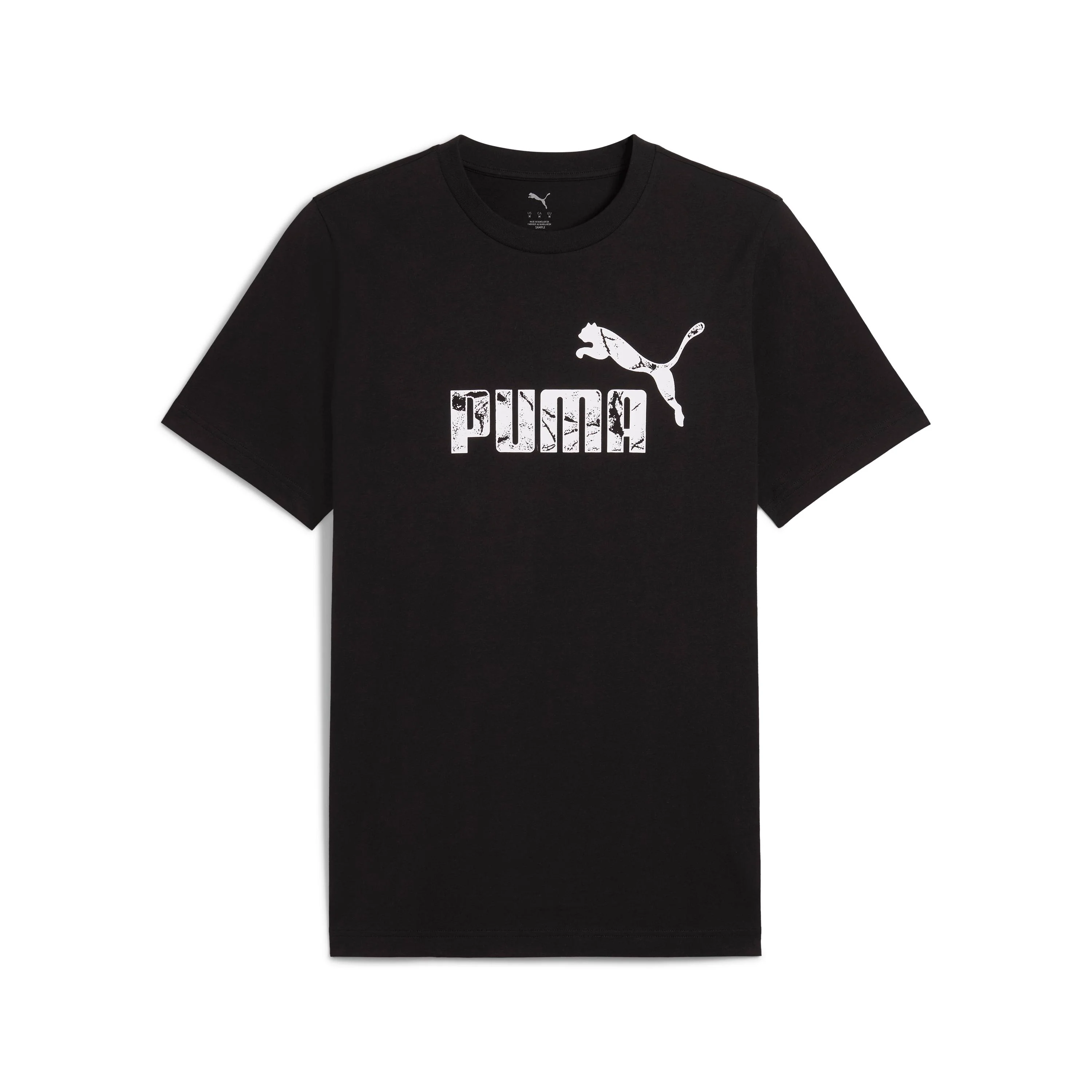 T-shirt nera da Uomo con logo frontale bianco Puma
