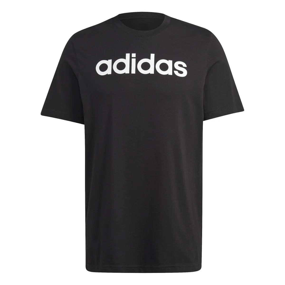 T-shirt nera da uomo con logo sul petto adidas Essentials - Image 2
