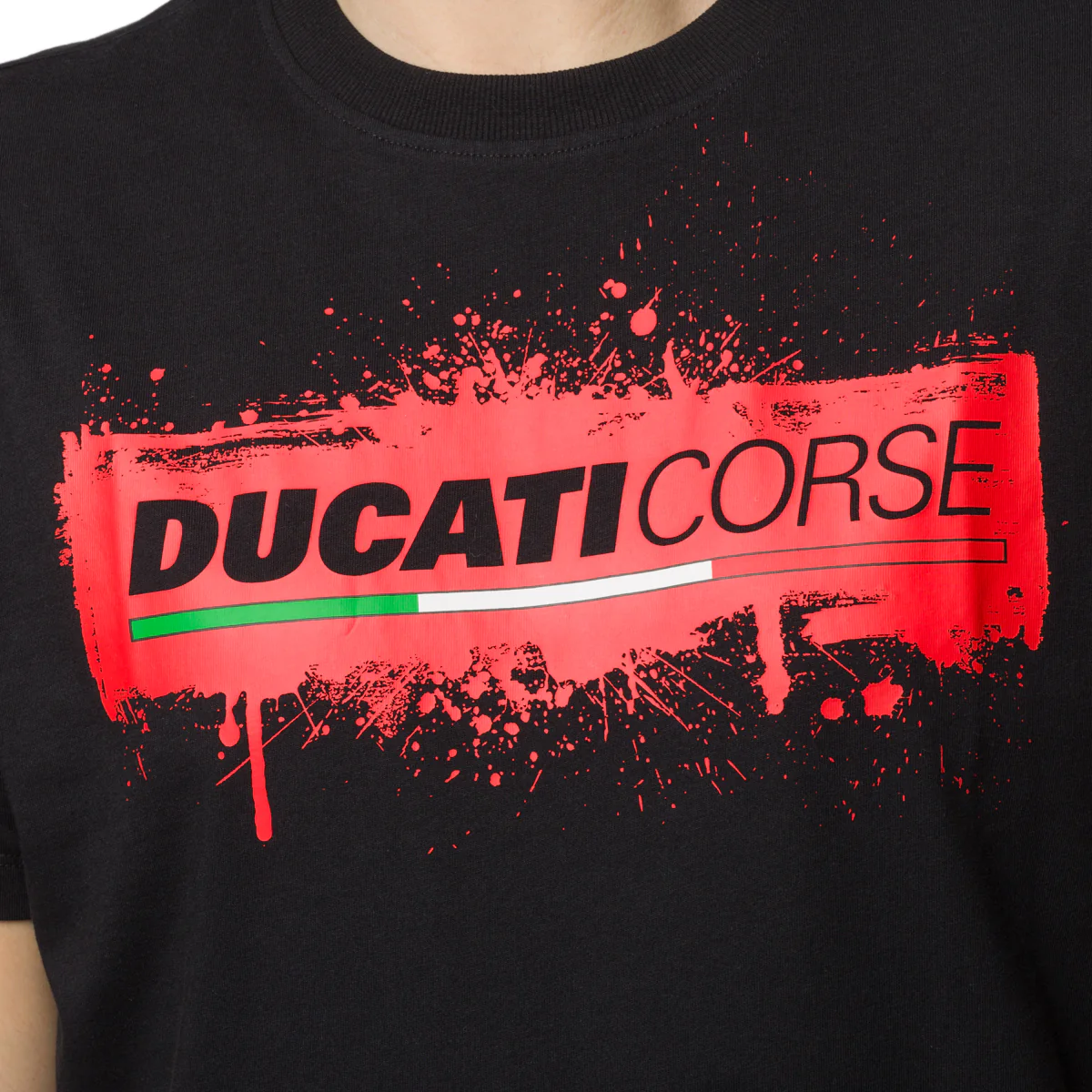 T-shirt nera da uomo con logo sul petto Ducati Corse - Image 3