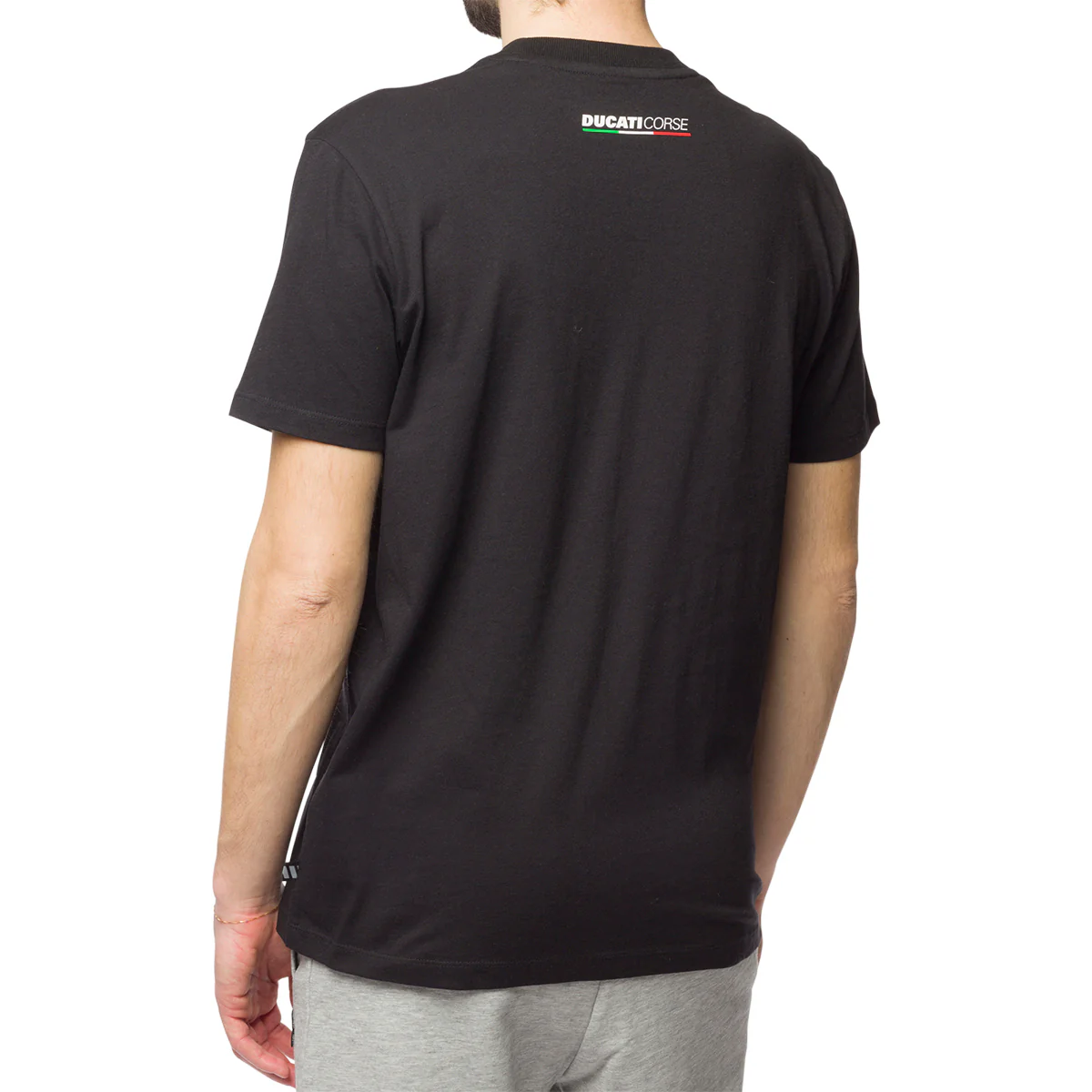 T-shirt nera da uomo con logo sul petto Ducati Corse T-Side - Image 2