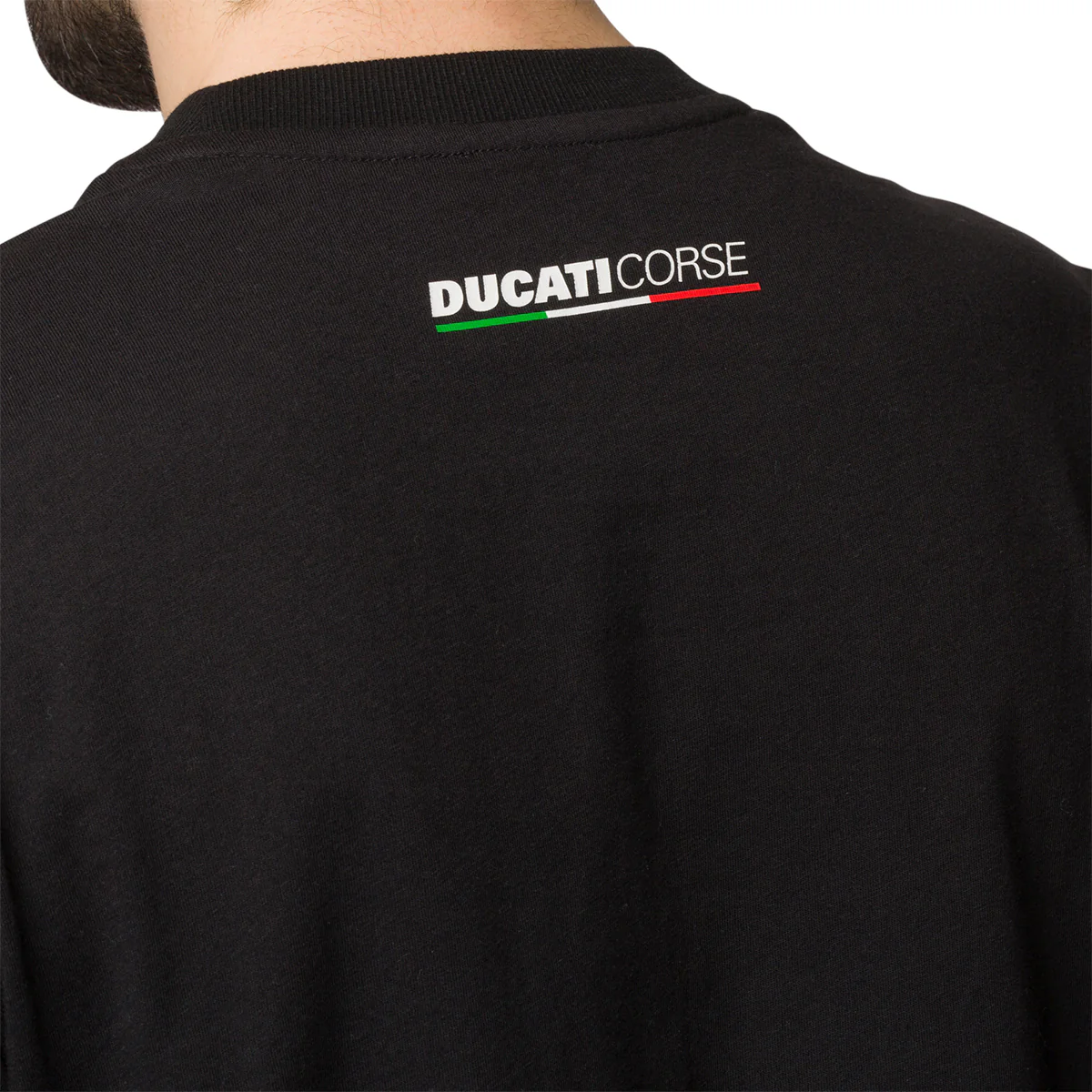 T-shirt nera da uomo con logo sul petto Ducati Corse T-Side - Image 4