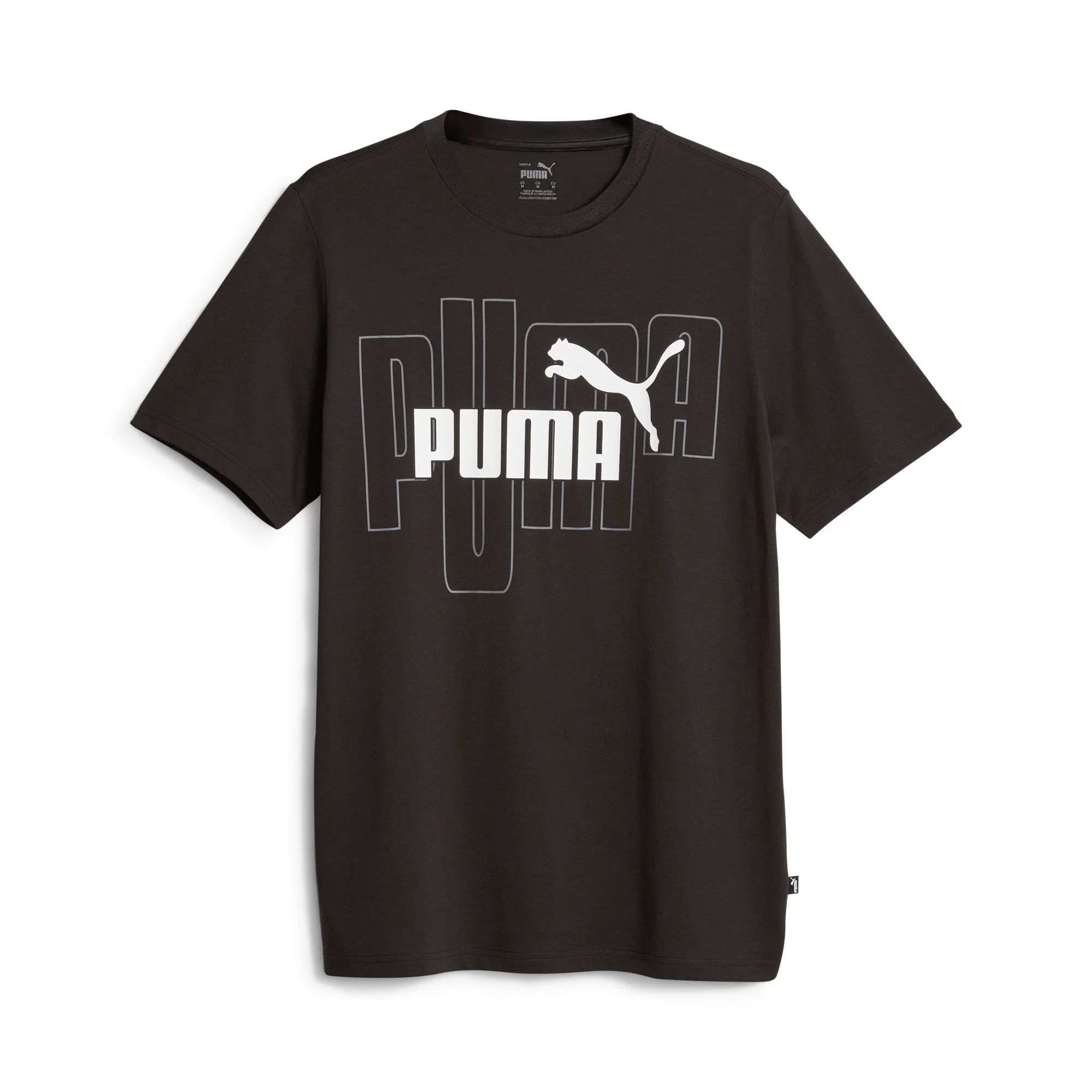 T-shirt nera da uomo con logo sul petto Puma Graphics