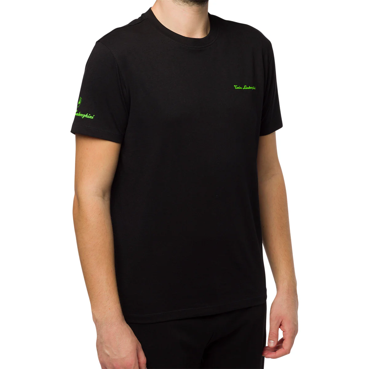 T-shirt nera da uomo con logo verde sulla schiena Tonino Lamborghini - Image 2